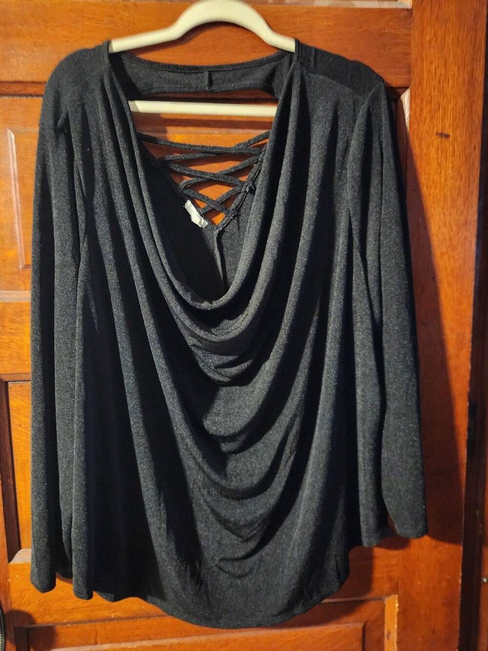 Maurices Black Long Sleeve Strappy Back Cowl Neck Blouse Women's size 4x (R)